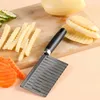 1PC, noży do marszczenia, fale ze stali nierdzewnej francuskie frytki Slicer ręczny chopper chipper, narzędzie tnące do marchwi ziemniaka warzywne, faliste marszczone narzędzie do cięcia
