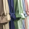 Etnische Kleding Ramadan Open Abaya Kimono Femme Moslim Satijn Hijab Jurk Abaya voor Vrouwen Dubai Kaftan Gewaad Islam Elegante Bescheiden Kleding 230620