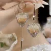 Stud Earrings Retro Crystal Leaf Dangle Tassel For Women Girls Fashion Charm Pendant Heart Butterfly Moon Wing Jewelry Gifts