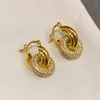 Nowe zaprojektowane Triomphe Arch Love Gold Hoope Kolczyki w mosiężnych kobietach Ear Studs Designer Jewelry CE Line90116889