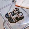 Girls Sandals Rhinestone Sandal Summer Shoes Kids Designer Shoes Childrens Sandals Open Toe Soft Shoes 2022 L230518