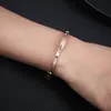 Créateur de mode vente chaude titane acier avec diamant bracelets bijoux bracelet double boucle 18k style de luxe pour les femmes