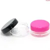 5G 5ML Hochwertiger leerer durchsichtiger Behälter Glastopf mit schwarzen Deckeln für Pulver Make-up Creme Lotion Lippenbalsam LX9240Hohe Qualität Huapg
