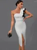 Casual Kleider Rüschen Party Kleid 2023 Frauen Grün Bodycon Elegante Sexy Midi Abend Club Hohe Qualität Sommer Geburtstag Outfit