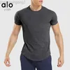 desginer aloyoga yoga t Shirt Summer Men Sports Sports Shertbled Fitness Top-تجفيف الجليد من الحرير الجليدي بدلة تي شيرت AL