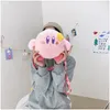 Plysch ryggsäckar rosa kirby kawaii plysch ryggsäck tecknad kirby messenger väska kvinnor mode barn väskor flickor ryggsäck plushie födelsedagspresent 230620