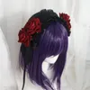 Imprezy zaopatrzenie w anime moje ubranie kochanie Marin Kitagawa Cosplay Gothic Rose Black Headband Lolita Props Halloween Hair Akcesoria B2136