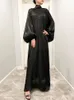 Abbigliamento etnico Ramadan Eid Djellaba Abito musulmano Dubai Fashion Manicotto elastico morbido Abaya Dubai Turchia Musulmano Kimono Islam Robe WY909 230620
