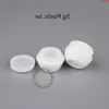 Promotion 50pcs/lot 5g Plastic Facial Cream Jar Empty Women Cosmetic 5ml Mini White Lid Pot 1/6OZ Small Eyeshadow Refillable Pothigh qt Rsid