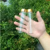 30*120mm 12pcs 60ml şeffaf açık cam şişeler alüminyum vida altın kapağı boş sıvı hediye konteyner dilek şişe jarshigh nals xtdv