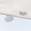 Ohrstecker-Creolen für Damen, schlicht, modisch, voller Diamant-Ohrring, 925er Silber, glänzende Ohrstecker 230620