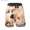 Pantalones cortos para hombres Frog Drift Estilo americano Planta Flores Patrón Suelto Casual Material sedoso Pantalones de chándal Pantalones con cordón Pantalones cortos de playa para hombres T230621