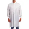 Ethnic Clothing Muslim Men Jubba Thobe Long Sleeve Solid Color Breathable Robes 2023 Stand Collar Islamic Arabic Kaftan Abaya S-5XL Blouse