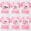 Camisetas Girlymax Regreso a la escuela Niñas Mangas cortas Top Lápiz rosa Boutique Leche Seda Blanqueada Ropa para niños 230620