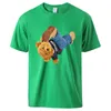 T-shirt da uomo T-shirt da uomo con stampa di un orso capovolto T-shirt morbida e traspirante in cotone confortevole Streetwear Basic originale