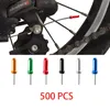 Su Şişeleri Kafesleri 500 PCS 2mm Bisiklet Fren Kablosu Kuyruk Kapağı MTB İç Kablo İpuçları için Alüminyum Alaşım Kıvılcım Vites değiştirici Vardiya Jagwire End Caps 230621