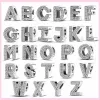 925 silver for pandoraly charms jewelry beads Letter Initials A to Z Charms Alphabet charm set Pendant DIY Fine Bead Jewelry