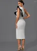 Casual Kleider Rüschen Party Kleid 2023 Frauen Grün Bodycon Elegante Sexy Midi Abend Club Hohe Qualität Sommer Geburtstag Outfit