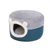 Letti per gatti Cucciolo di cane Inverno con cuscino per gattino Cuccia per cuccia semichiusa Forniture piccole