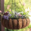 Planters Pots 2Pcs Round Balcony Hanging Bonsai Basket Liner Coconut Shell Flower Pot Planter