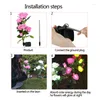 Decorative Flowers 5 Colors Solar Garden Rose Lights LED Powered Light Waterproof Decora For Courtyard Patio Lawn