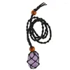 Подвесные ожерелья Quartz Crystal Stone Collese с вязаным шнурным индейцами амулеты подарки для женщин мужчин