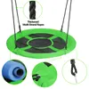 800lb 40" Round Saucer Tree Swing Seat Waterproof W/Hanging Rope for Kids Green