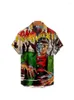 Men's Casual Shirts 2023 Summer Oversized Mens Hawaiian Shirt Dazn Short Sleeve Tops 3D Printing Anime Floral Pattern Fashion Male Clothes