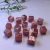 Charms 5pcs Natural Red L Lace Agate Cube Pendant Fashion Elegance Healing Jewelry Birthday Crystal Gift Women Mature Charm 9-14mm