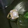 Bijoux Vintage italiens de haute qualité anneaux de perles blanches bijoux de mariage de Banquet de luxe pour les femmes