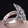 Klusterringar 2023 Fashion Real Solid S925 Sterling Silver Ring For Woman Appordred Garnet Women