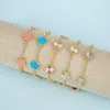 Bracelet INS 10 couleurs cinq feuilles fleur Bracelet classique mode Bracelet réglable doux romantique femme fête bijoux 230620