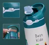 Bouteilles d'eau 400ML Enfants Thermos Bouteille d'eau Enfants Thermos Tasse Bébé Canard Facturé Paille 316 En Acier Inoxydable Flacons À Vide Gobelet Thermo Tasse 230620