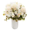 Decorative Flowers Artificial Flower Hydrangea Sunflower Rose Bouquet Silk Wedding Home Decoration Bridal Table Setting Simulation Decor DIY