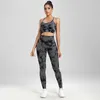 Yoga Outfits 2 Piece Set Women Seamless Sportswear Fitness Clothing Leggings Outfit Tracksuit Active Sets M12