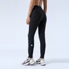 LL Kadın Yoga Dokuzuncu Pantolon İtme Fitness Taytlar Yumuşak Yüksek Bel Kalça Kaldırma Elastik Jogging 7 Renk L222 ASS
