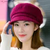 H7707 Kobiety Beret Hat Korean jesienne jesień zima ciepłe proste dzianinowe czapka dama na zewnątrz swobodne wysokiej jakości modne czapki vintage L230523