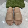 Neue Plattformschuhe Damen Slipper Designer Top Qualität Echtes Leder Sandale Sommer Casual Soft Bottom Outdoor Slide