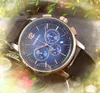 mens quartz automatisch uurwerk volledig functionele stopwatch horloges 41 mm stof lederen band saffier lichtgevend horloge fabriek montre de luxe