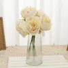 Torkade blommor 5st/bunt Big Head Artificial Peonies Bouquet Wedding Party Supplies