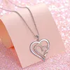 Pendentif Colliers Huitan De Luxe Coeur Collier Femmes Argent Couleur Exquis Anniversaire De Mariage Cadeau Pour Maman Amour À La Mode Bijoux Drop Ship