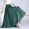 Jupes solide vert longue jupe femmes 2023 été grande balançoire taille élastique Maxi Chic pour vacances plage Falda Larga