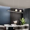 Lustres Restaurant nordique en forme de plat en aluminium LED lustre boule de cristal moderne salon chambre lampe étude