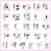 925 Silber für Pandora Charms Schmuckperlen Buchstaben Initialen A bis Z Charms Alphabet Charm Set Anhänger DIY feiner Perlenschmuck