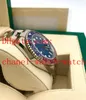 Toppkvalitet 40mm Mens Sports Watch GMT Pepsi White Gold 126719 Blue and Red Ceramic Machinery Automatic Watches Box Papers