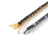 Link Armbänder Kette Schwarz Zirkonia Edelstein -Tennisarmband 4mm 1 Reihen CZ Gold Silber Farbgeschenk für Männer Frauen vereiste Hip Hop Schmuckstück