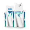 Andra idrottsartiklar Est Basketball Jerseys för män full sublimering slovenija brev tryckt anpassningsbara klubbteam sportkläder utbildningsspår 230620