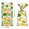 Ny 25/50st Jungle Animal Candy Cookie Bags Kids Wild One Safari Theme Dinosaur Birthday Party Gift Packaging väska