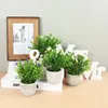 Fleurs décoratives 1pc Mini plantes artificielles simulées bonsaï petit arbre Pot faux bureau Table en Pot ornements maison jardin décor
