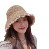 Wide Brim Hats Bucket Womens Summer Hat Foldable Hollow Lace Trim Straw Girls Outdoor Travel Casual Fashion Cool 230620